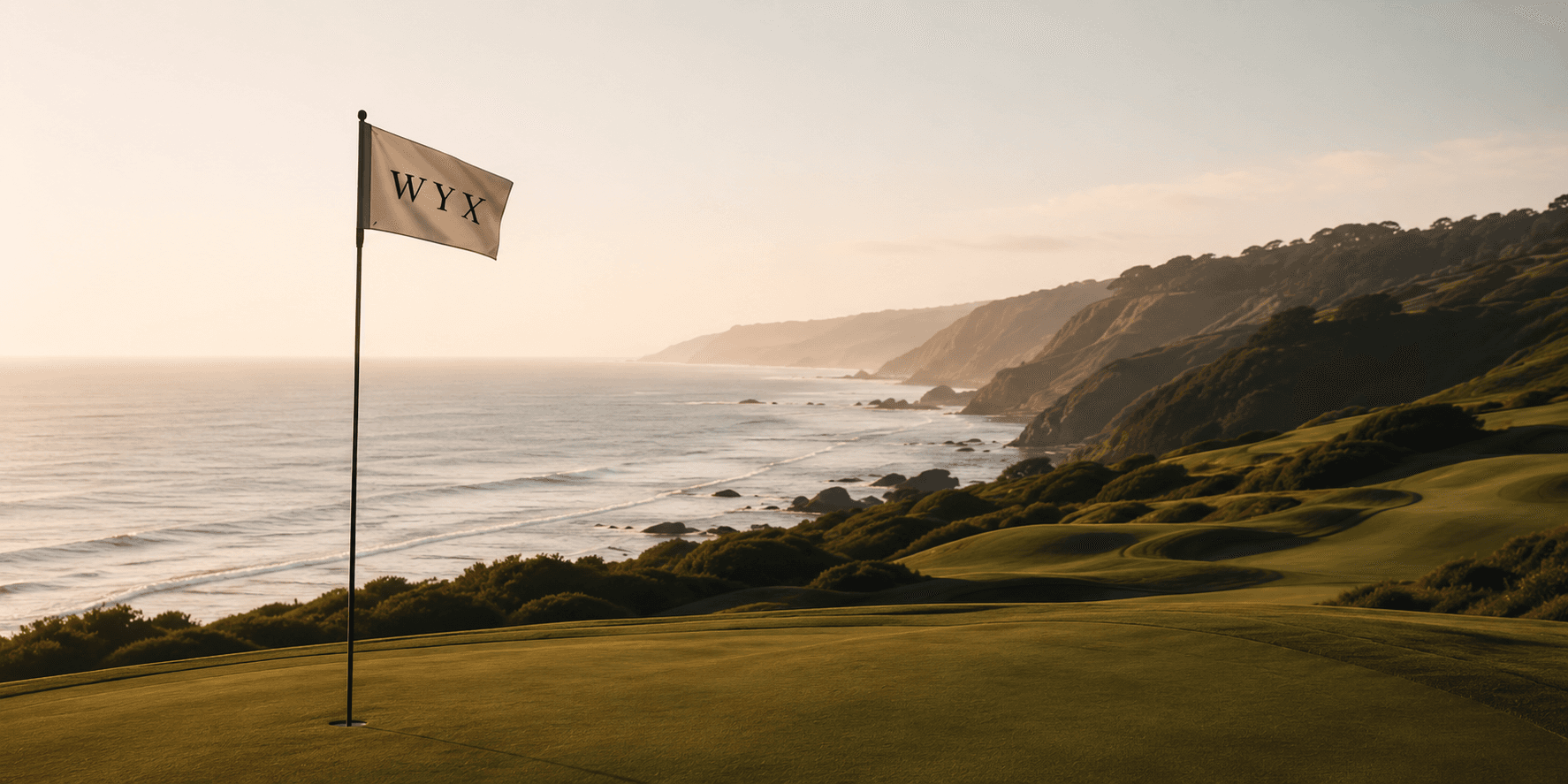 Coastal fairway at golden hour